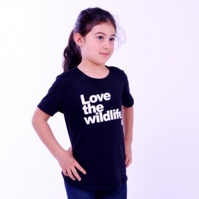 T-shirt Earth Zoo Kids Feminina Love The Wild Life Preta