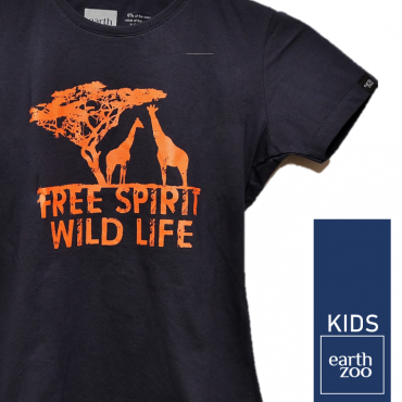 T-shirt Earth Zoo Kids Girafa Azul Marinho