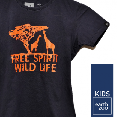 T-shirt Earth Zoo Kids Girafa Azul Marinho