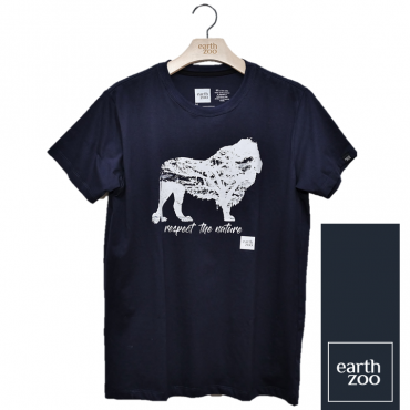 T-shirt Earth Zoo Masculina - Leão Azul Marinho