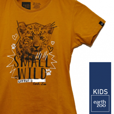 T-shirt Earth Zoo Kids Filhote Mostarda