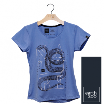 T-shirt Earth Zoo Feminina - Serpente Azul