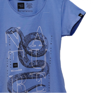 T-shirt Earth Zoo Feminina - Serpente Azul