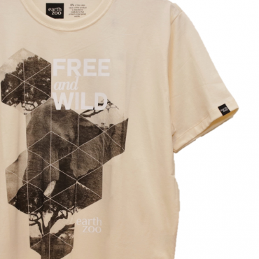 T-shirt Earth Zoo Masculina - Elefante Creme