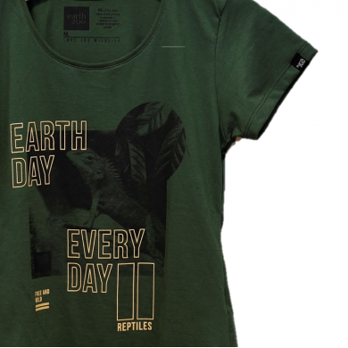 T-shirt Earth Zoo Feminina - Lagarto Verde