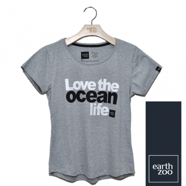 T-shirt Earth Zoo Feminina - Love the Ocean Life Cinza