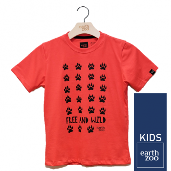 T-shirt Earth Zoo Kids Patinhas Coral