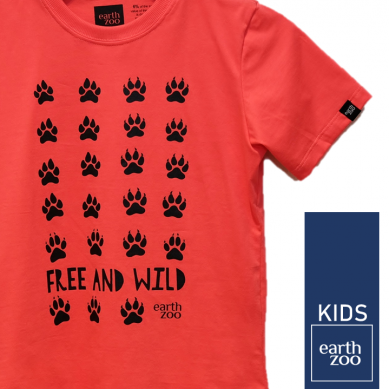T-shirt Earth Zoo Kids Patinhas Coral
