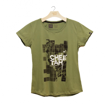 T-shirt Earth Zoo Feminina - Cheetah Verde