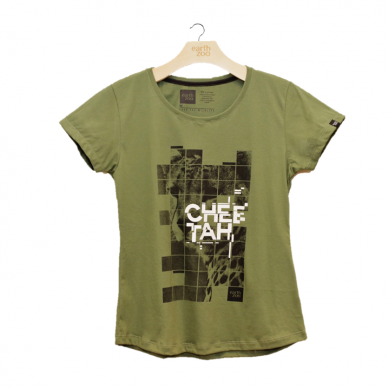 T-shirt Earth Zoo Feminina - Cheetah Verde