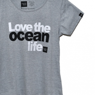 T-shirt Earth Zoo Feminina - Love the Ocean Life Cinza
